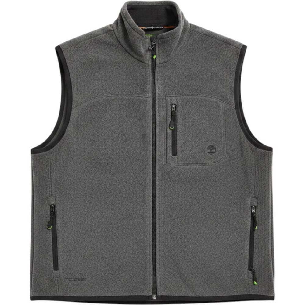 Timberland PRO Mens Gray Fleece Full Zip Pocket Vest Size Large TB0A1121